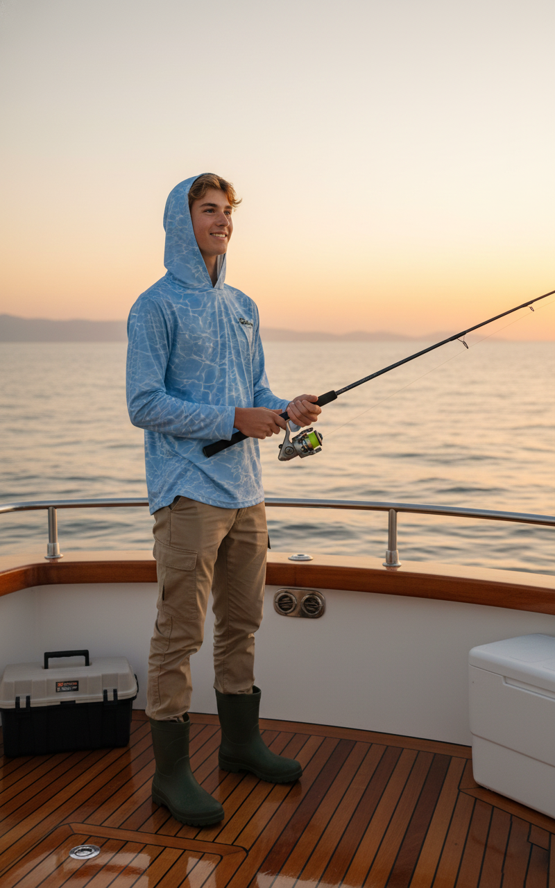 PVA Performance Hoodie Shirt - Grey Waves