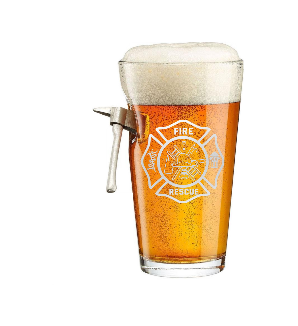16oz Pint Maltese Cross with Fire AXE