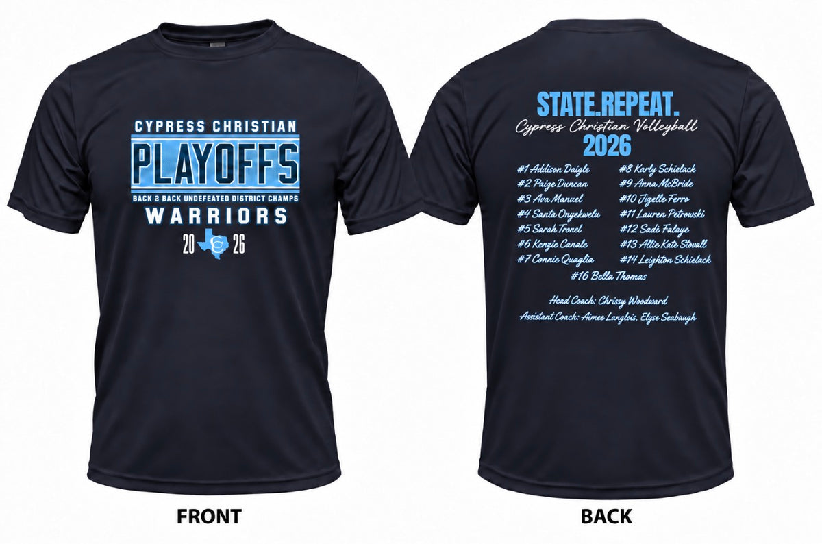 Cypress Christian Volleyball PlayOff Tee 2026