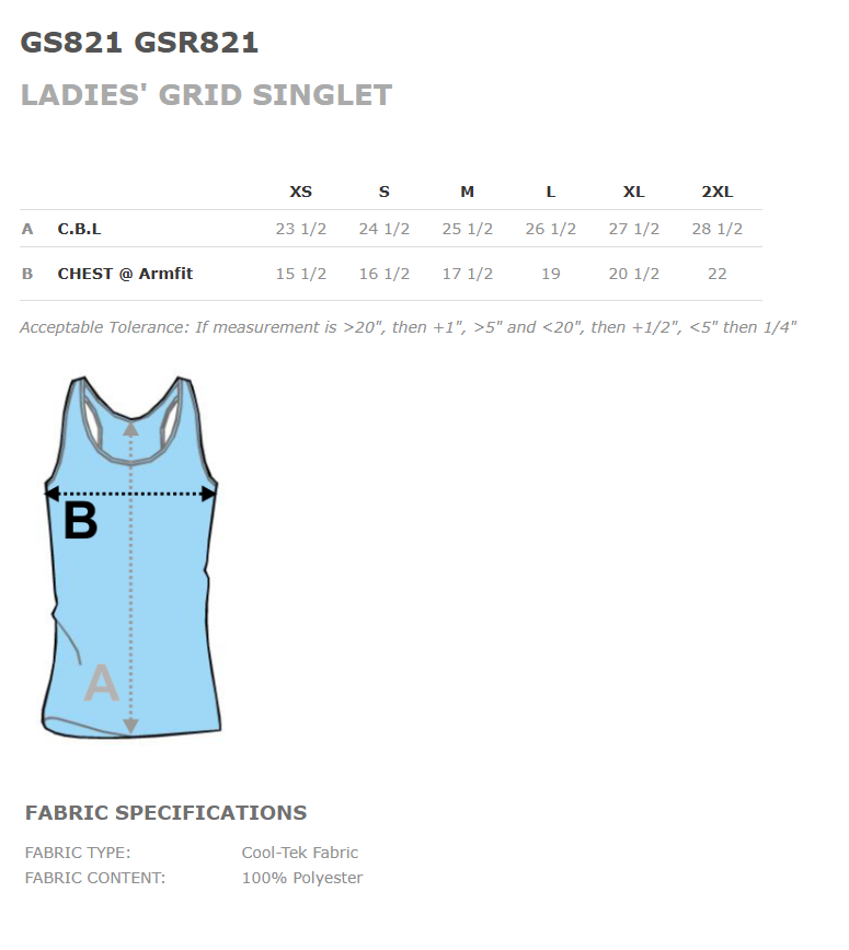 Ladies Grid Singlet Tank Top- FIREHAWKS