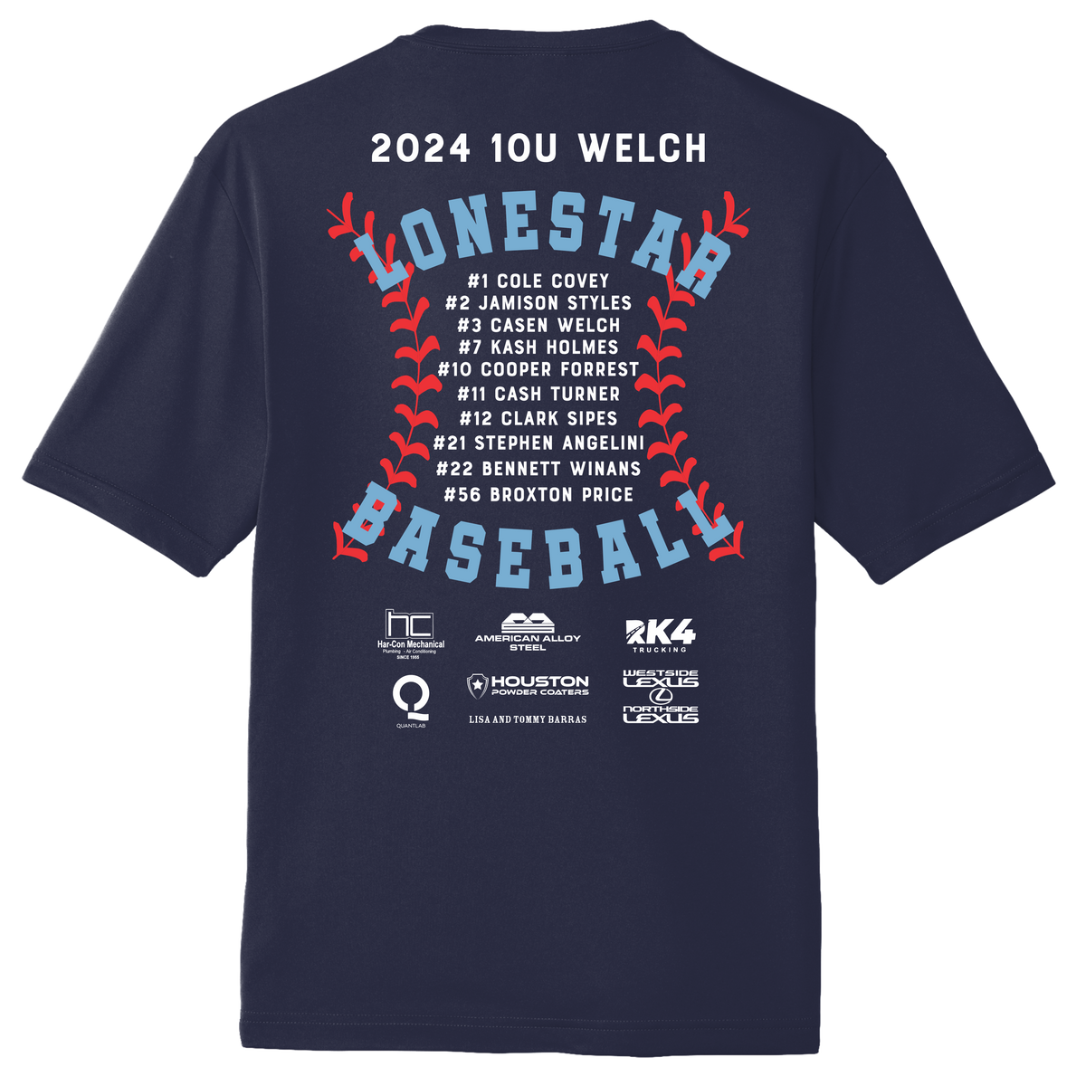 LoneStar Baseball Roster Short Sleeve Dri-Fit