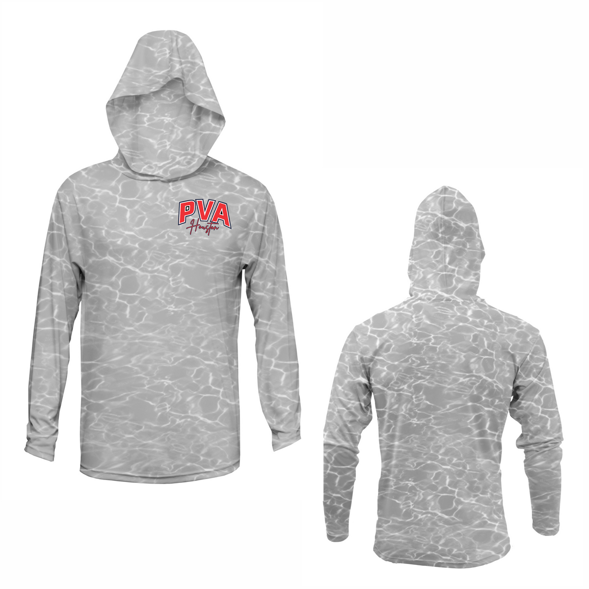 PVA Performance Hoodie Shirt - Grey Waves