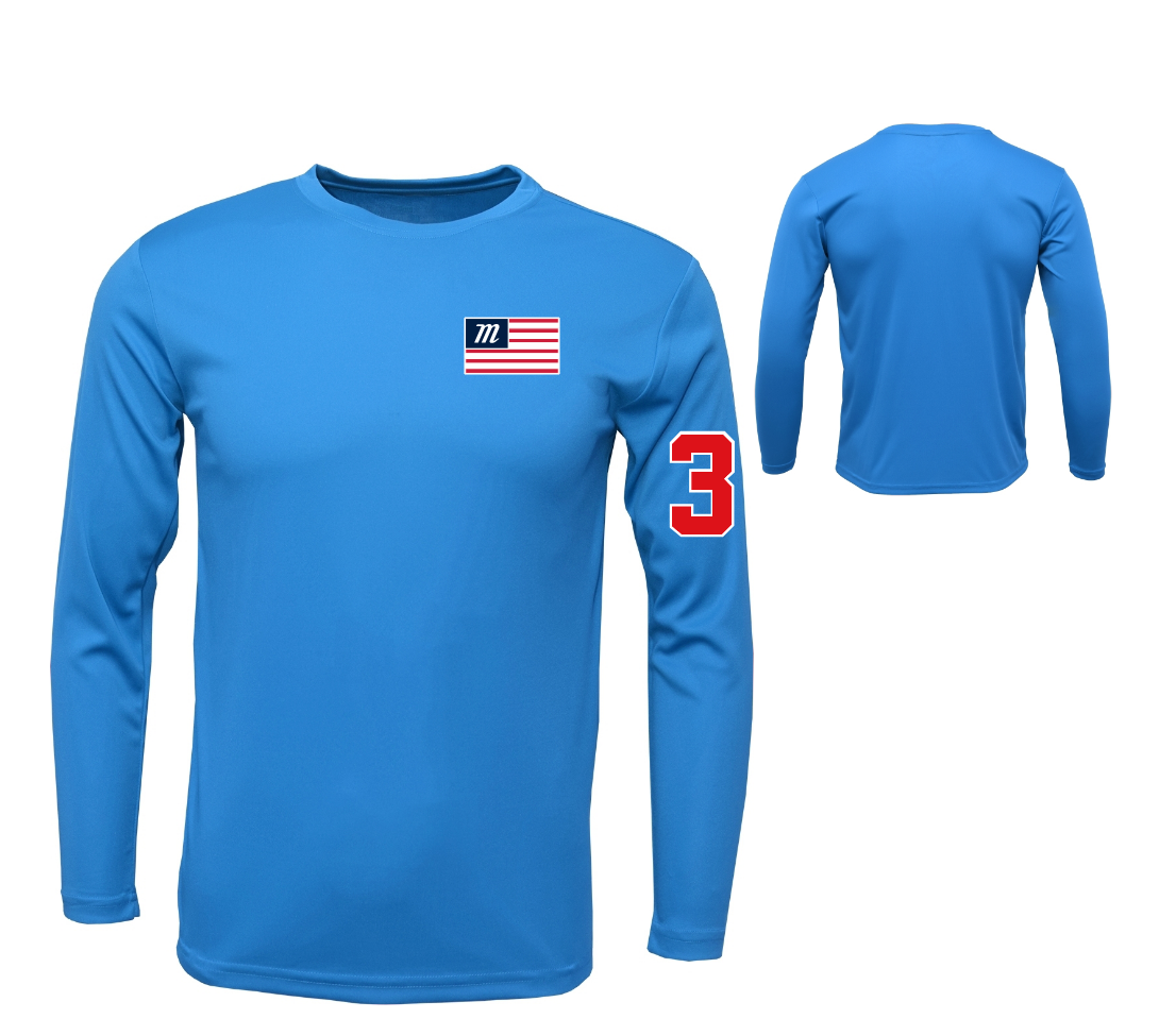DriFit Long Sleeve USA FLAG Marucci Shirt