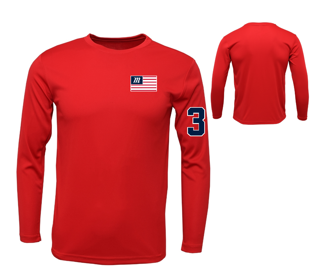 DriFit Long Sleeve USA FLAG Marucci Shirt