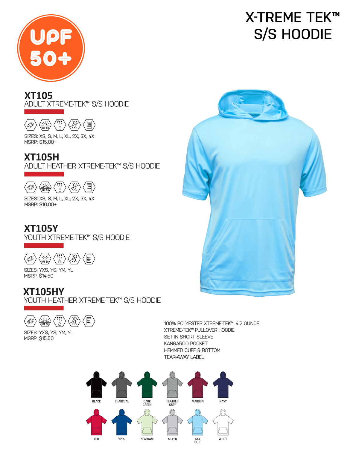 Firehawks Cooling Performance Hooded Tee w/ Pocket
