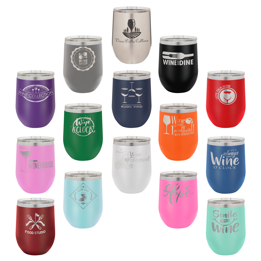 12oz Polar Camel Wine Tumblers with Lid.